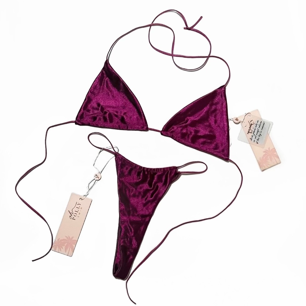 OH POLLY Magenta Pink Metallic Bikini